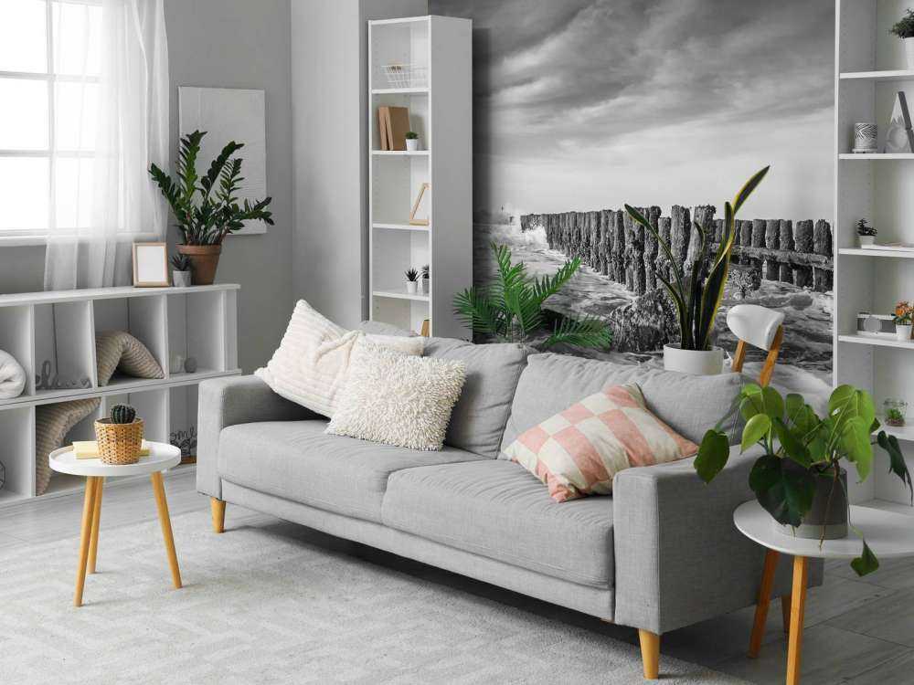 Skummande hav i svartvitt