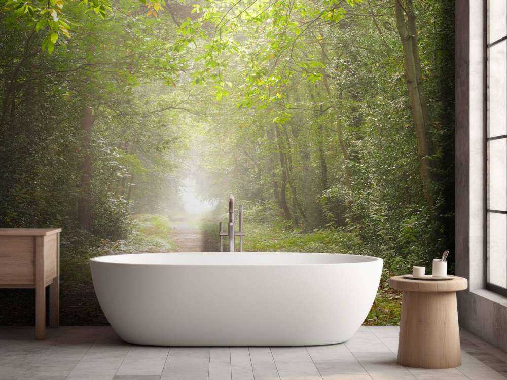 Sti gennem tåget skov