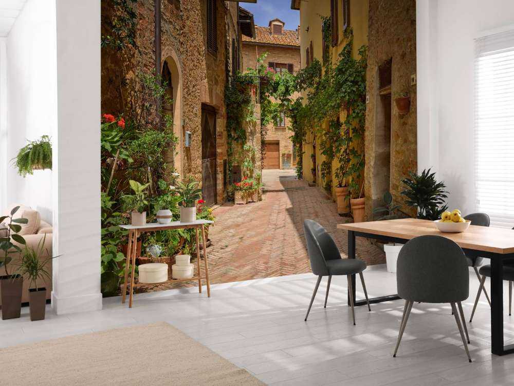 Italiensk gade med planter