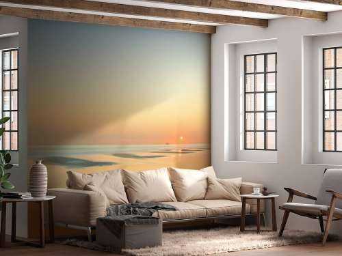 Solnedgang ved stranden
