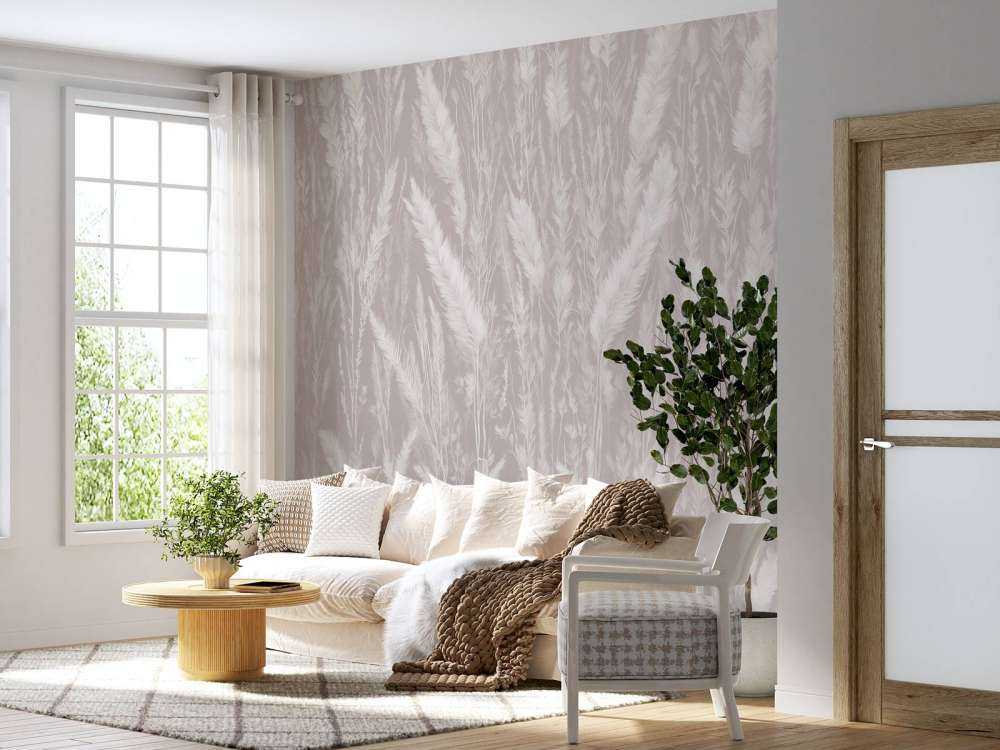 Væg af markgræs - taupe