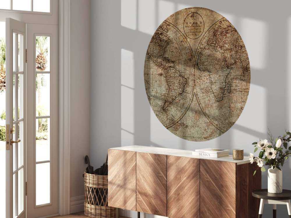 Gammelt verdenskort tegning