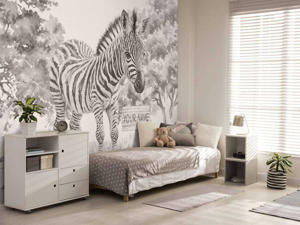 Ung zebra i naturen beige