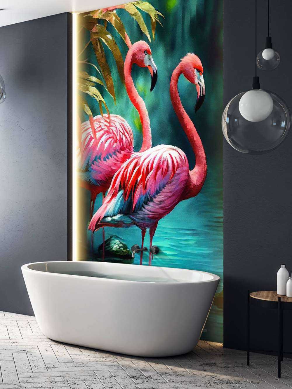 Fløjlrosa Flamingo Duo