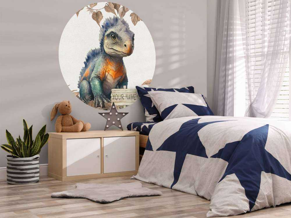 Baby ankylosaurus i den taupefarvede junglen