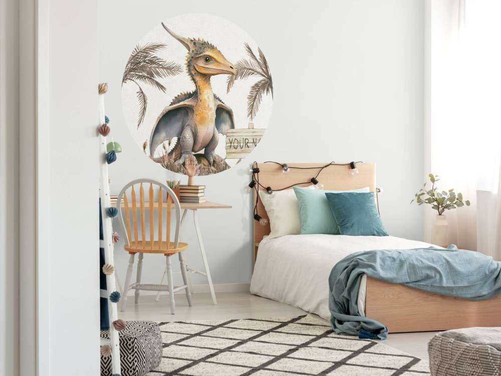 Baby pteranodon i den taupefarvede junglen