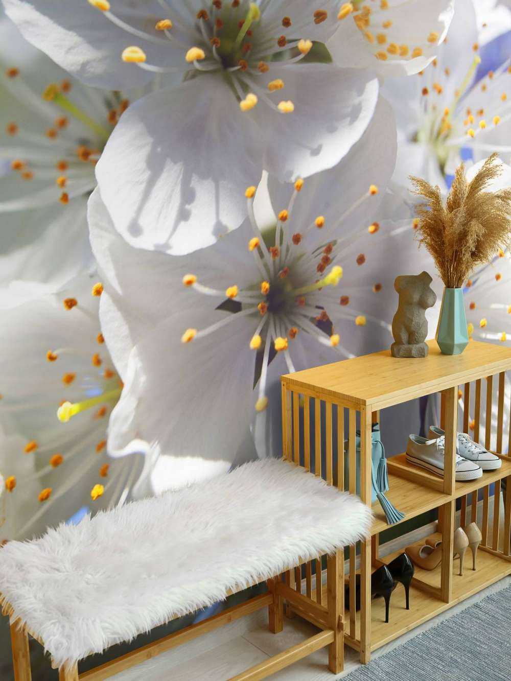 Nærbillede af hvide blomster