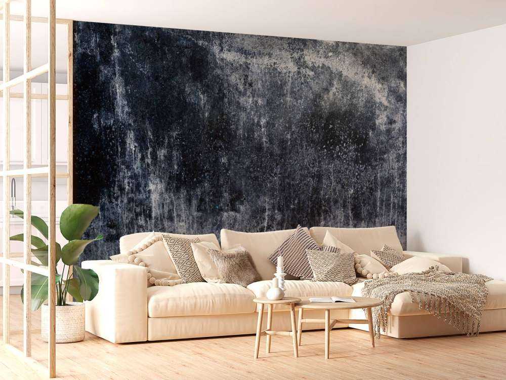 Gammel forvitret blå væg