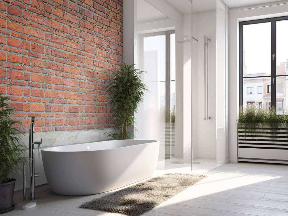 Mursten med gammel beton