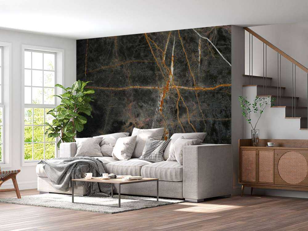 Mørk marmor med kobbertoner