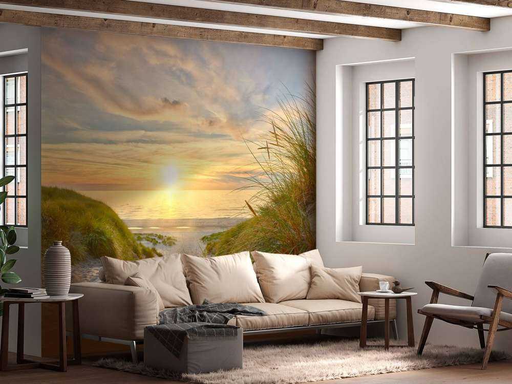 Solnedgang på sanddynestranden