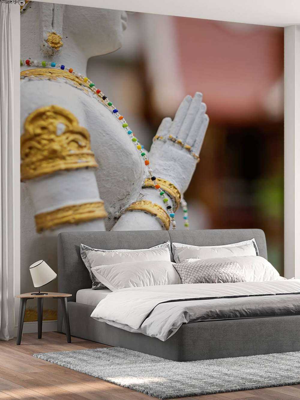 Hvitt og gull Buddha Temple Complex Bangkok (Thailand)