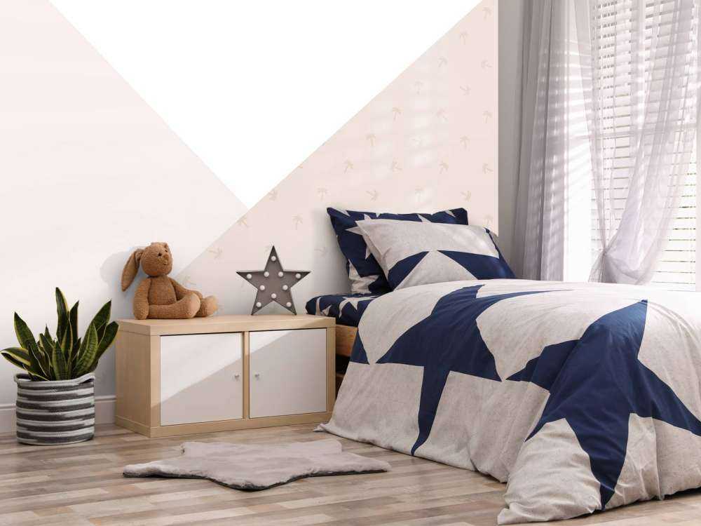 Rosa trekanter med palmer