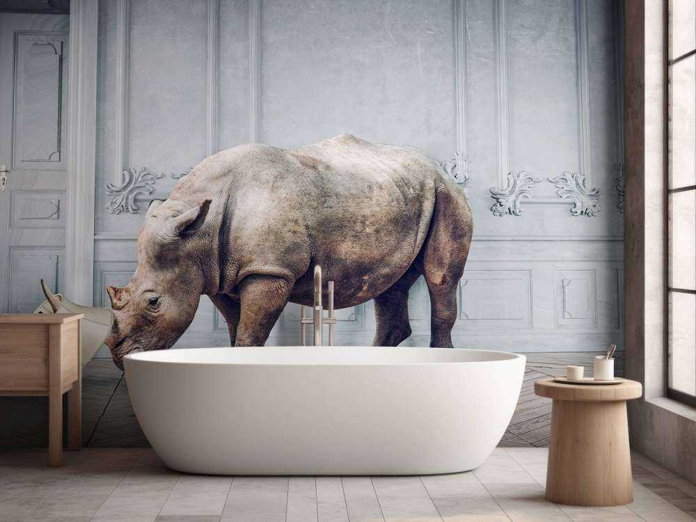 Neshorn med lampeskjerm