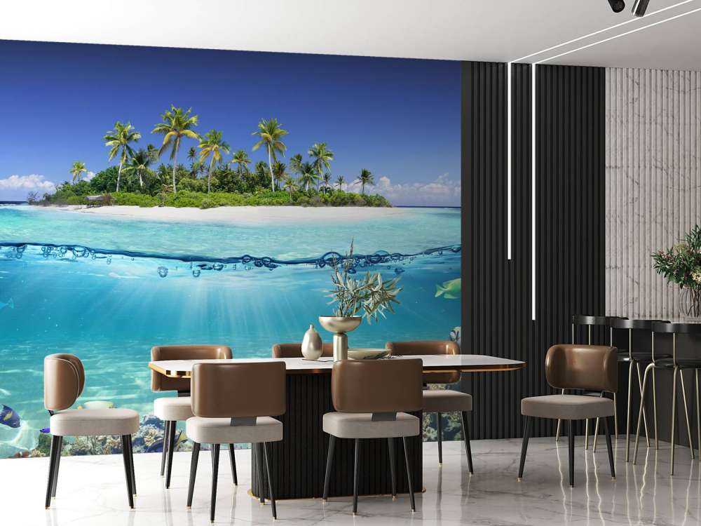 Tropisk øy og korallrev