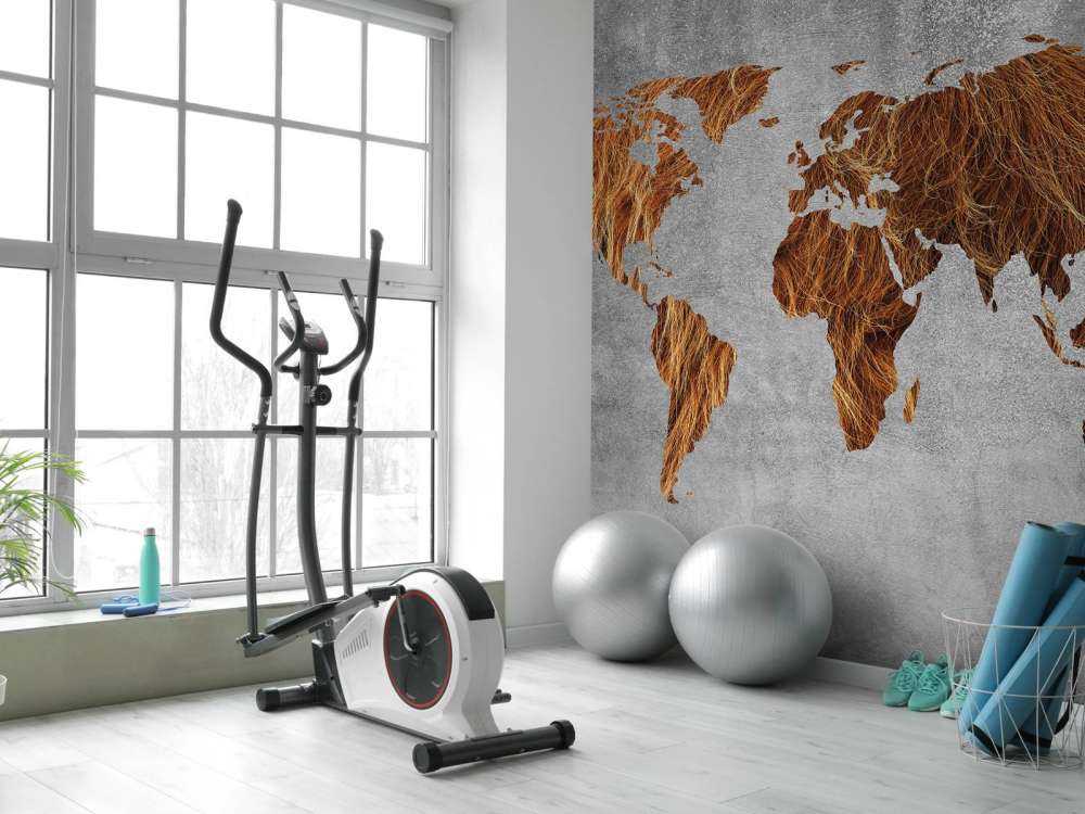 Verdenskart med pelstekstur