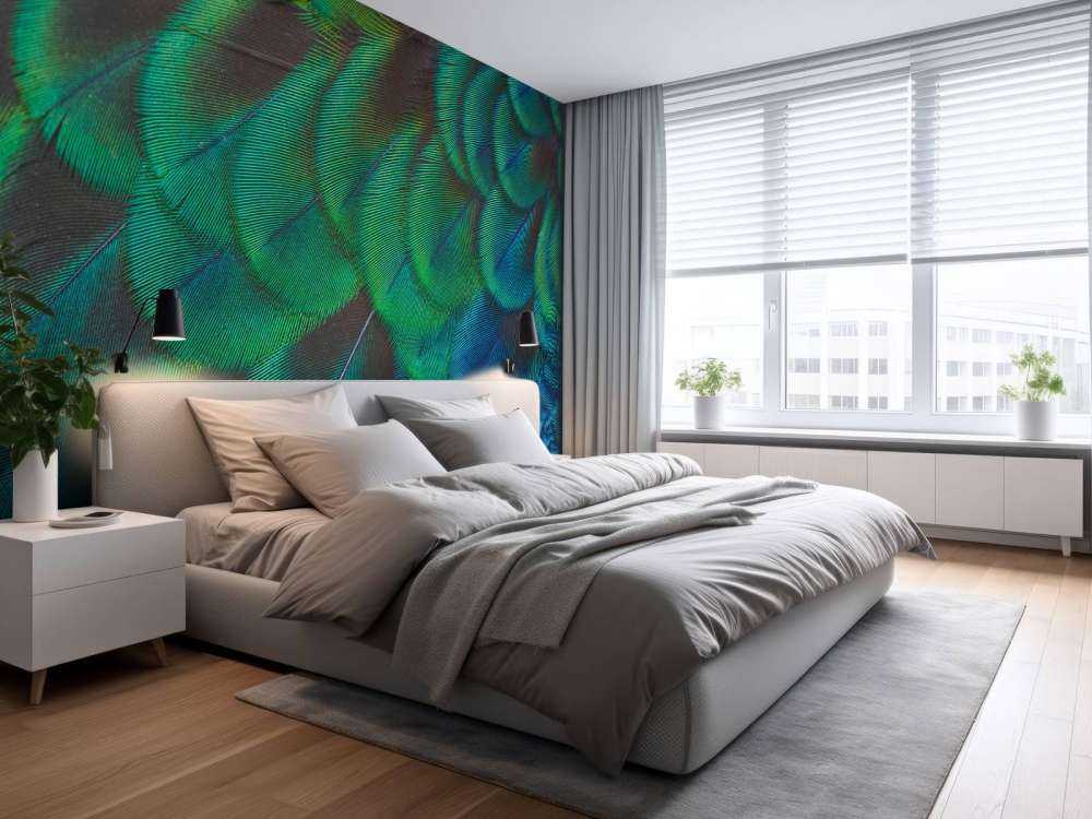 Nærbilde av påfuglfjær