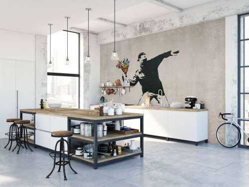 Banksy - Flower thrower, soft concrete