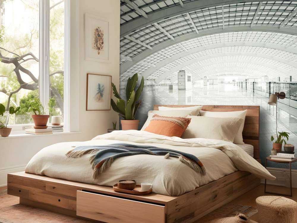 Moderne hall med avrunding