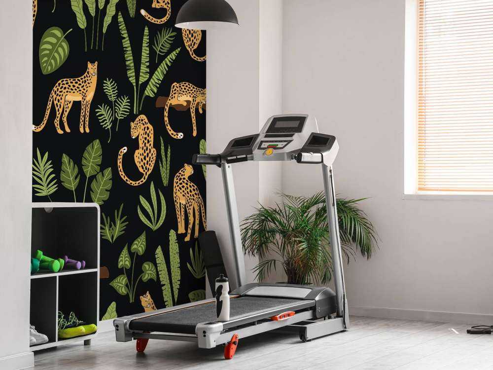 Leopardmønster på svart tapet