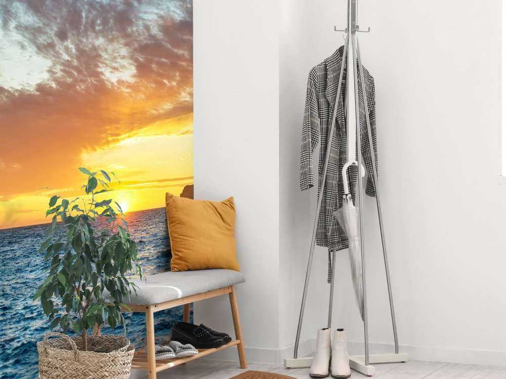 solnedgang på en øy