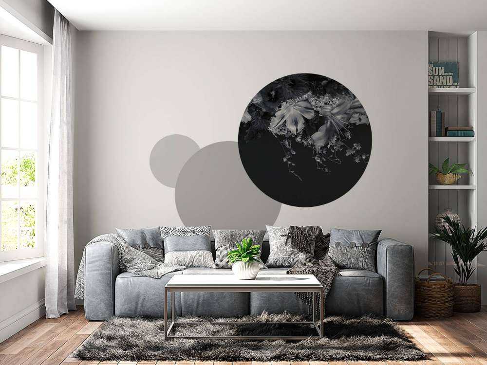 Komposittblomster i svart-hvitt