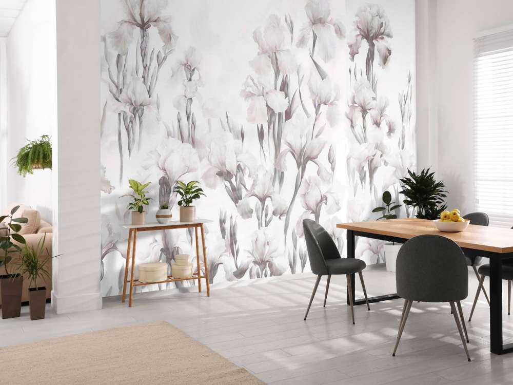 Irisene danser sømløst myk grå