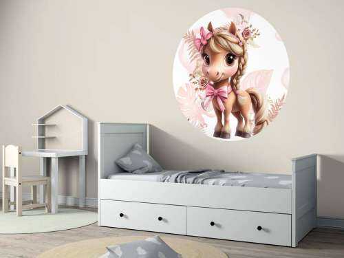 Elegant ponni med rosa sløyfe