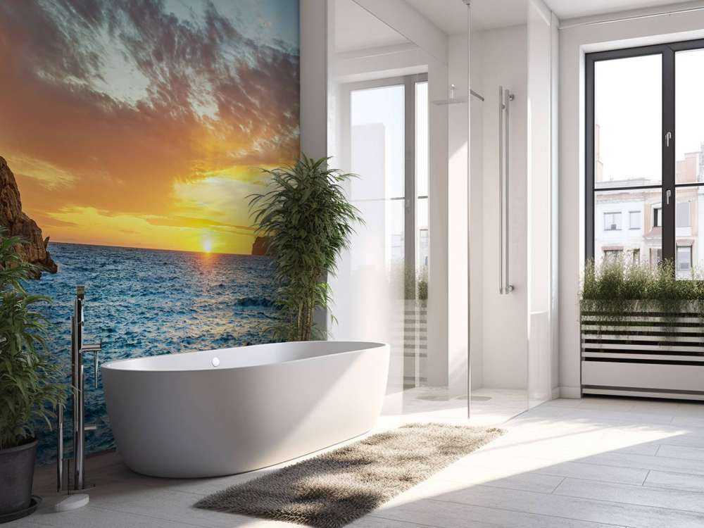 solnedgang på en øy