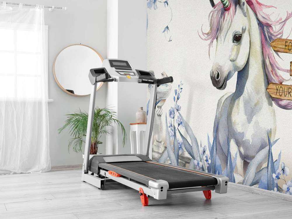 Baby-enhjørning med planter blå