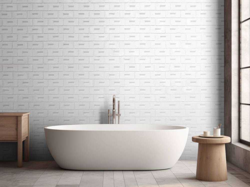Moderne hvite murstein