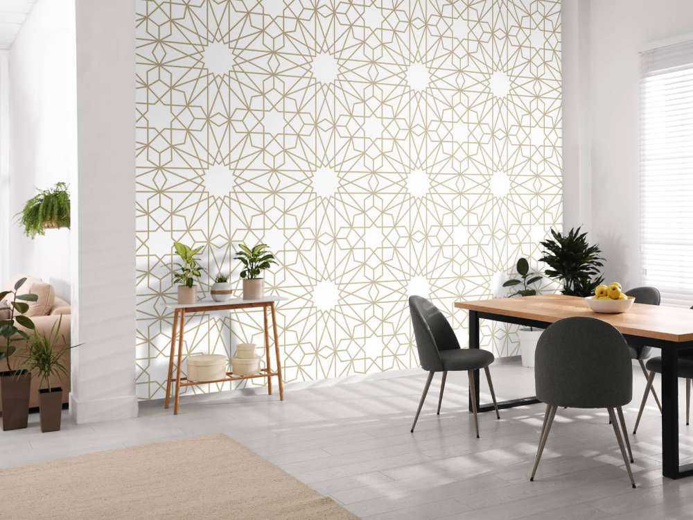 Geometriske blomster, hvite