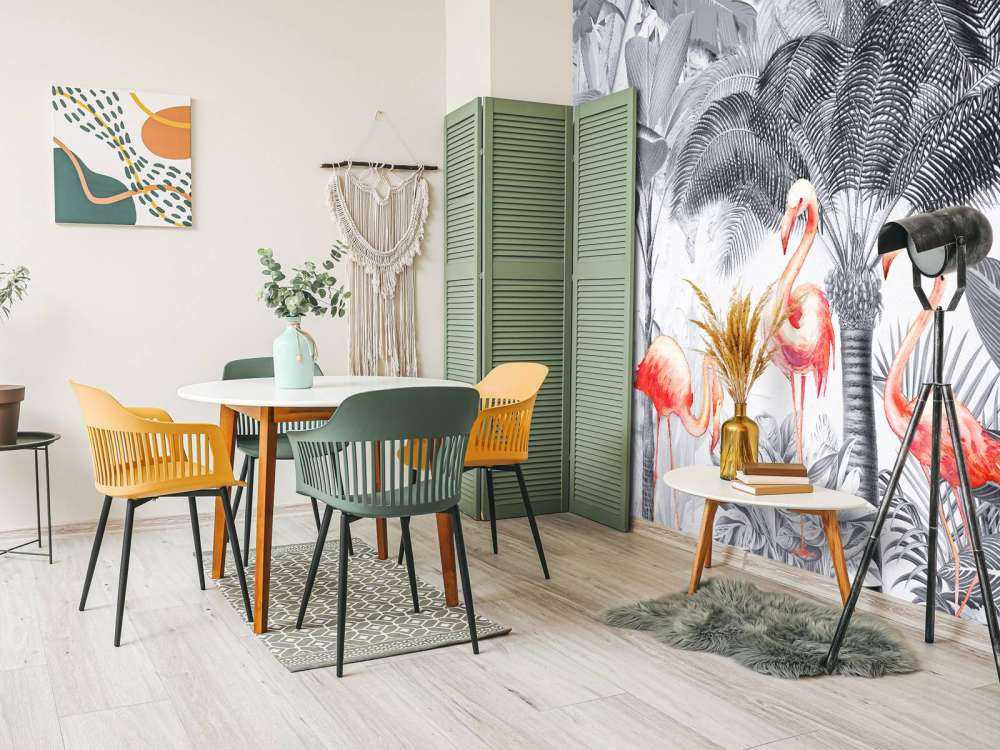 Jungel med flamingoer