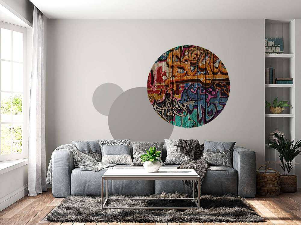 Graffiti med bokstaver på tre