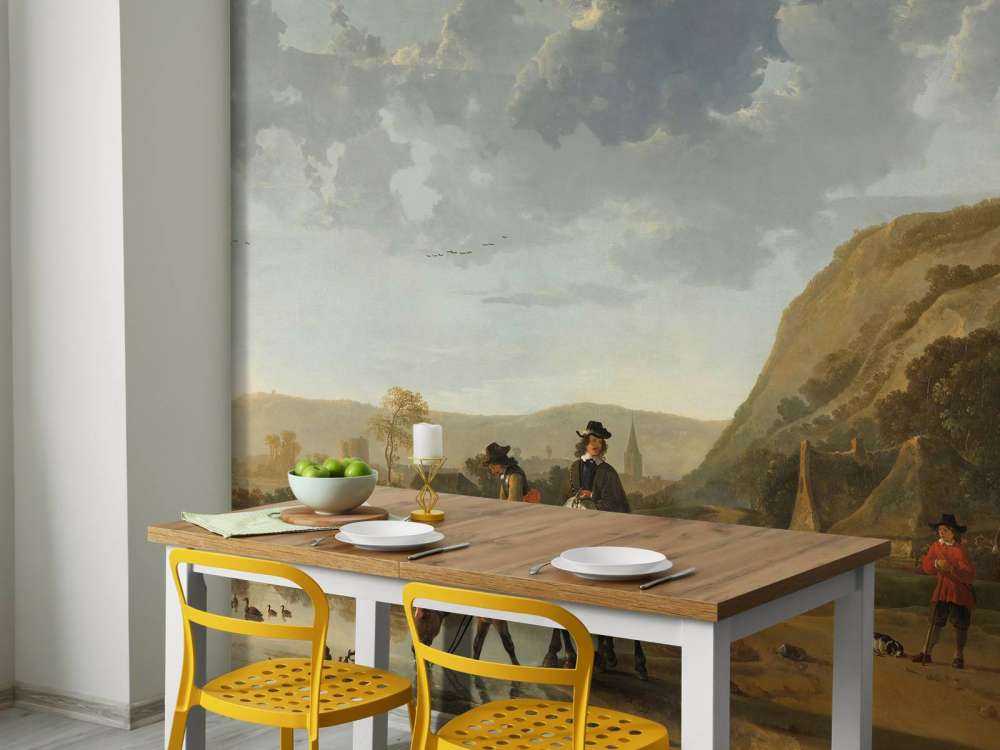 Elvelandskapp med ryttere