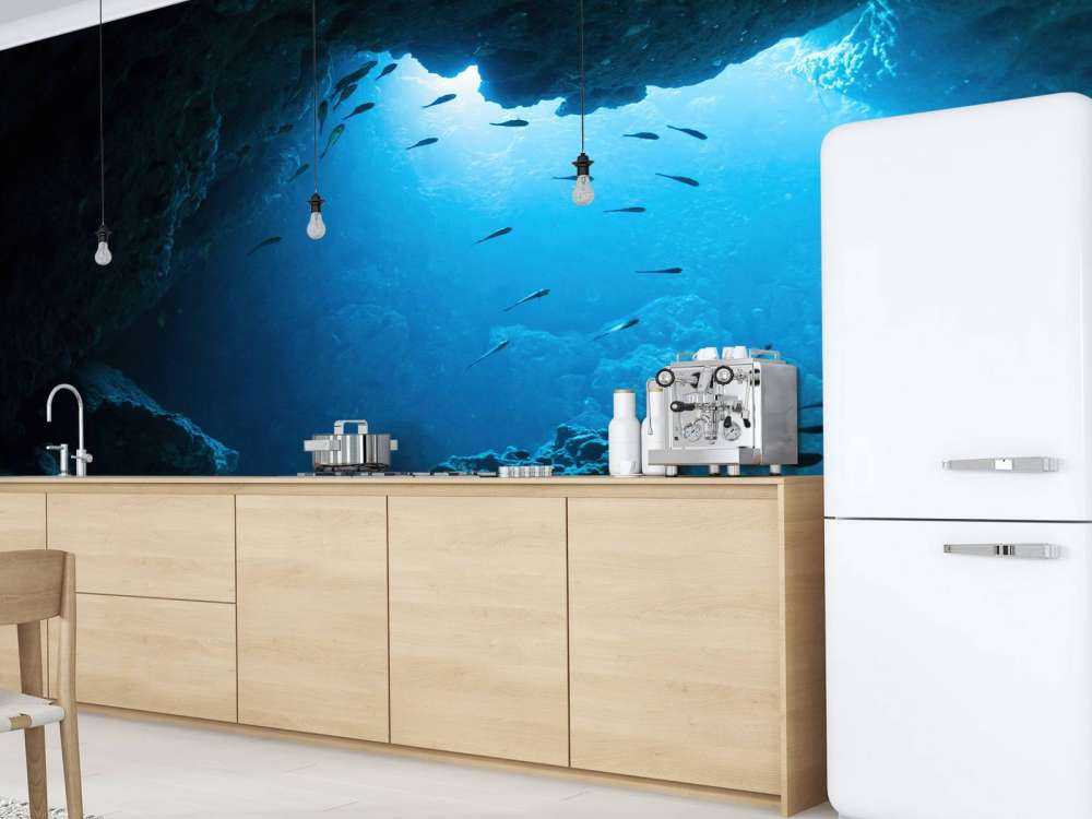 Ubåtgrotte med fisk