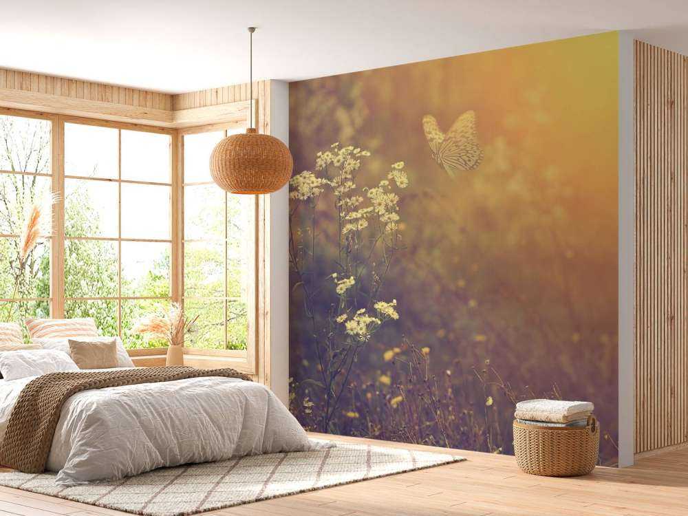 Sommerfugl med blomster