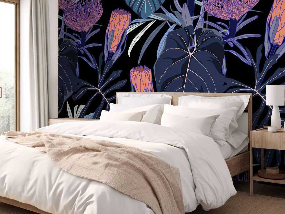 Mønster med tropiske planter