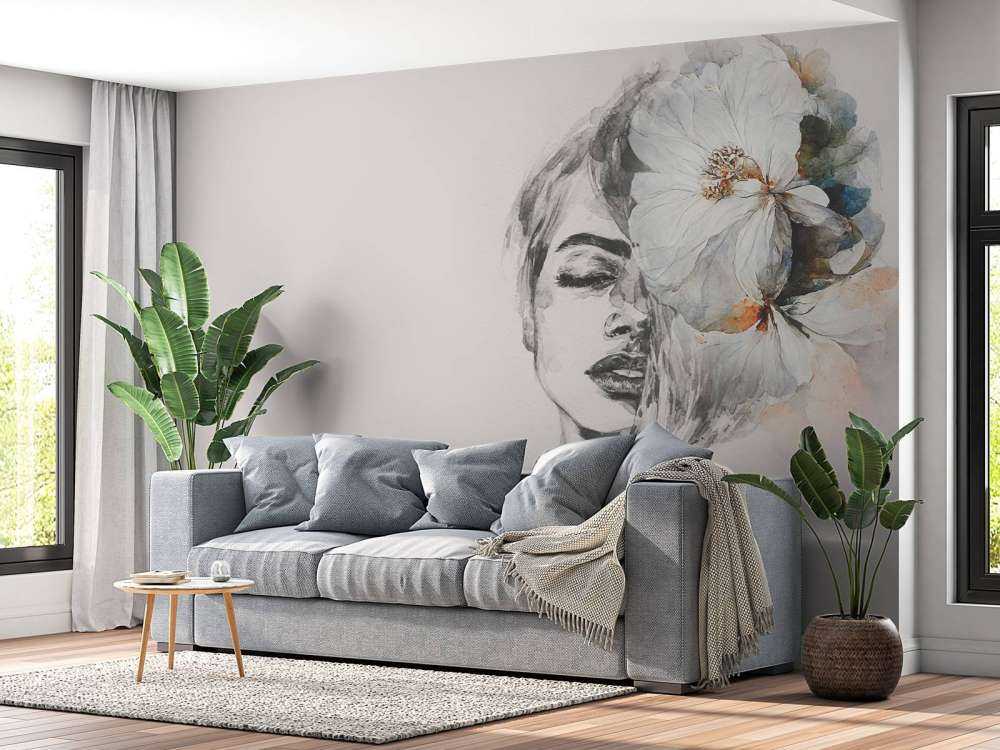 Kvinne med blomster