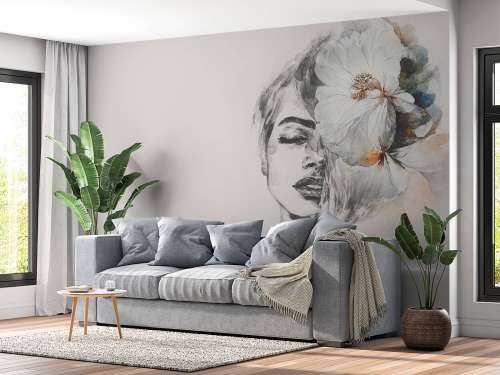 Kvinne med blomster