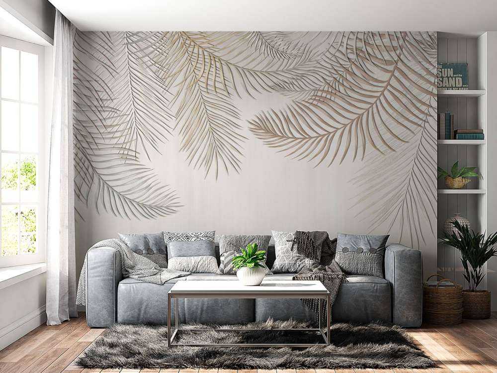 Beige fargede palmeblader