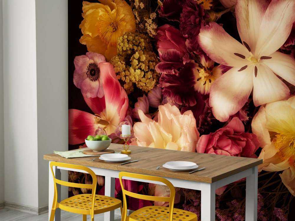 Vakker og fargerik blomsterbukett