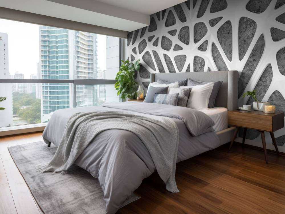 Hvitt mønster på betong