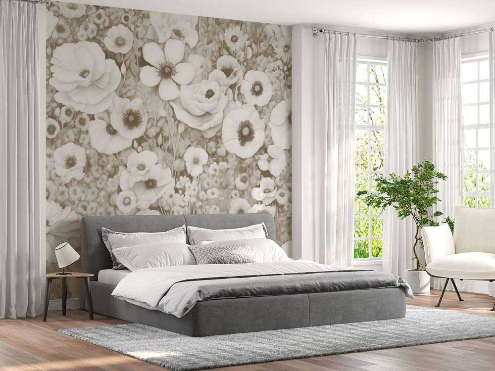 Poppy Tale Monokrom Gul