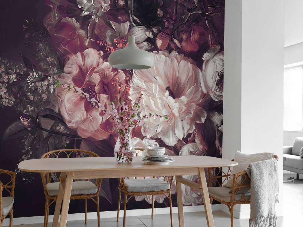 Bouquet med lilla rød