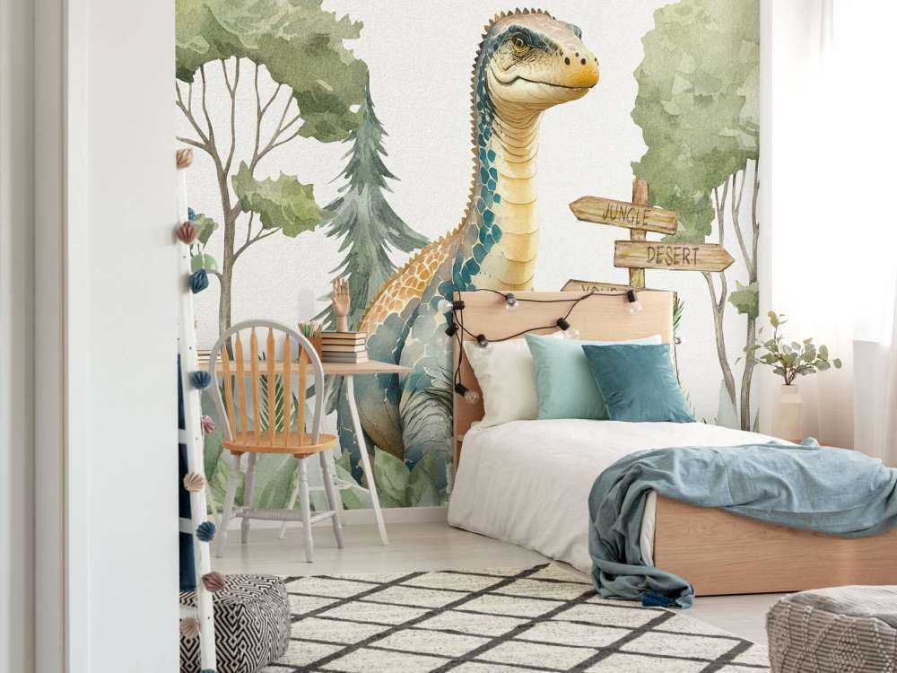 Baby brachiosaurus i junglen