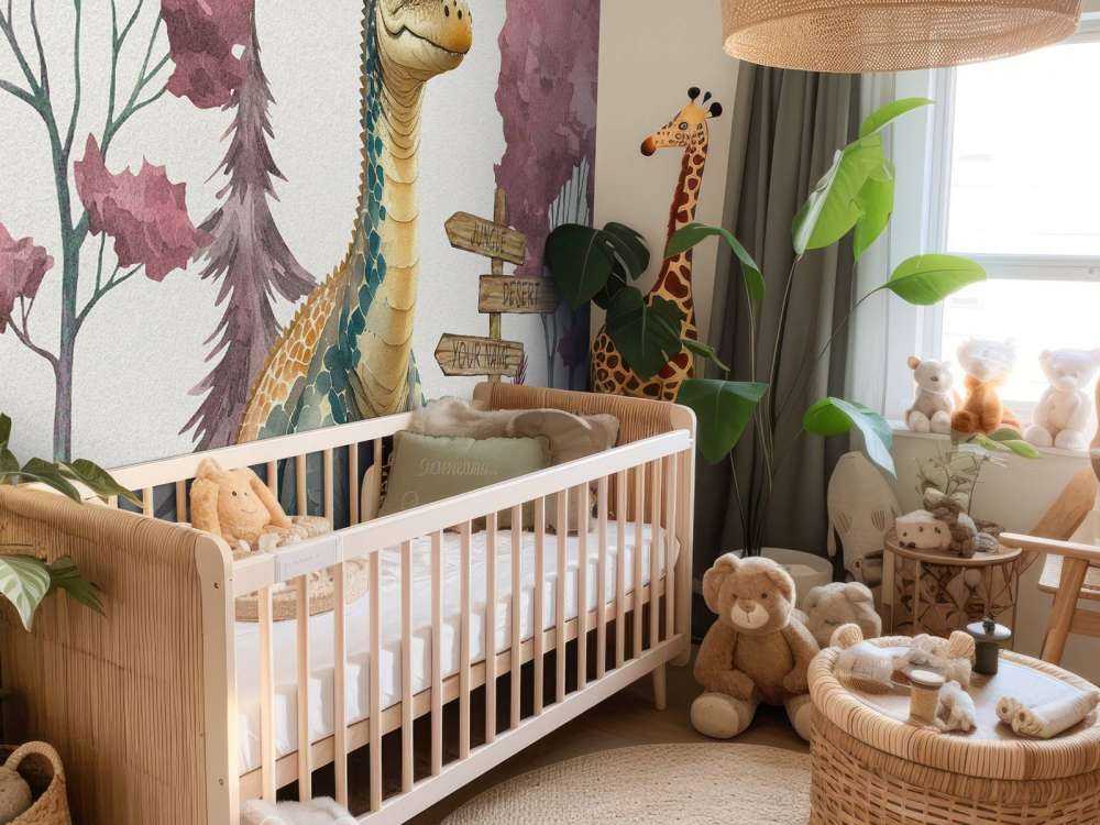 Baby brachiosaurus i den rosa junglen