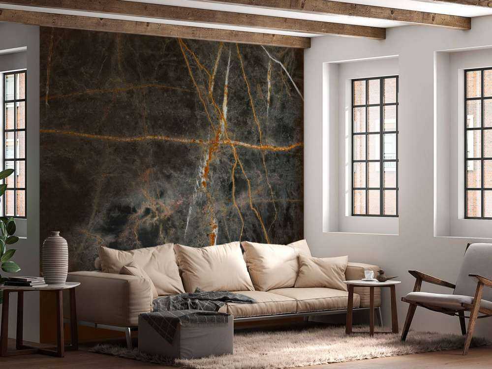 Mørk marmor med kobberfarver