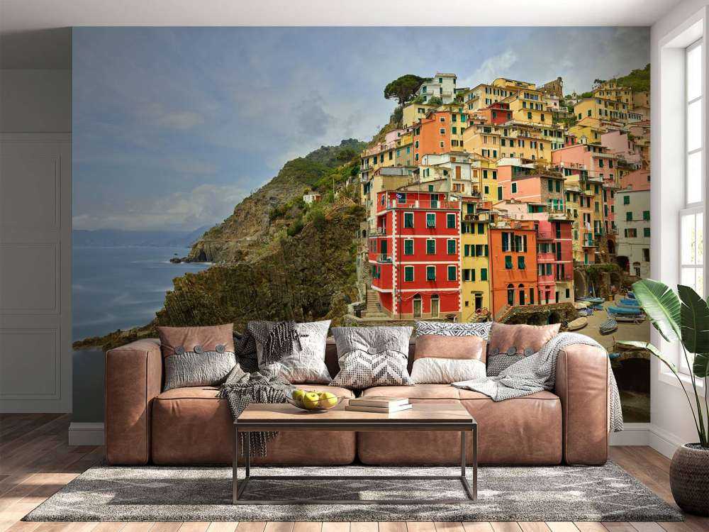 Italienske hytter ved kysten