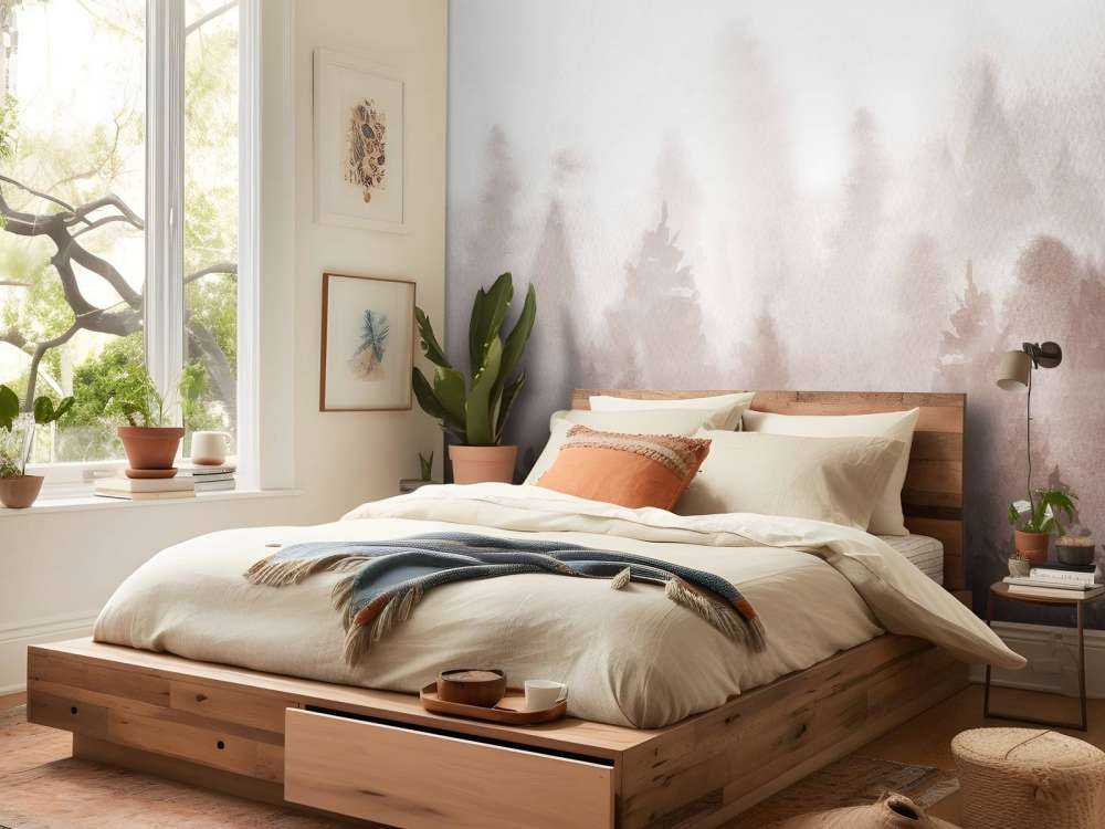 Skov lavet med akvarelfarve